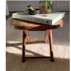 VINTAGE 50S NEVCO WOOD STOOL YUGOSLAVIA